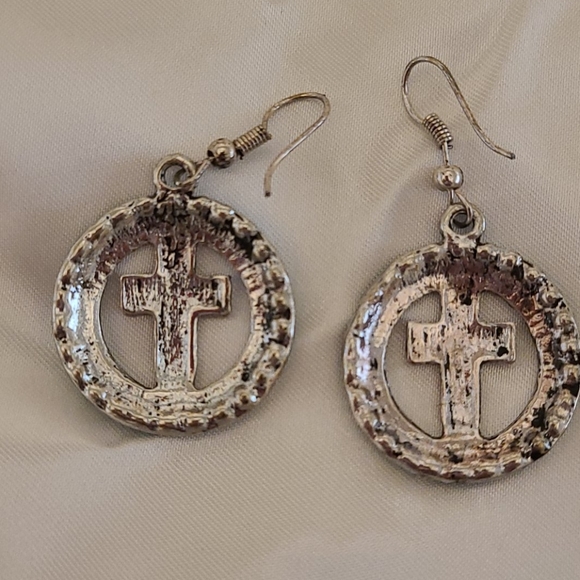 Silver and turquoise dangle earrings - Picture 2 of 2